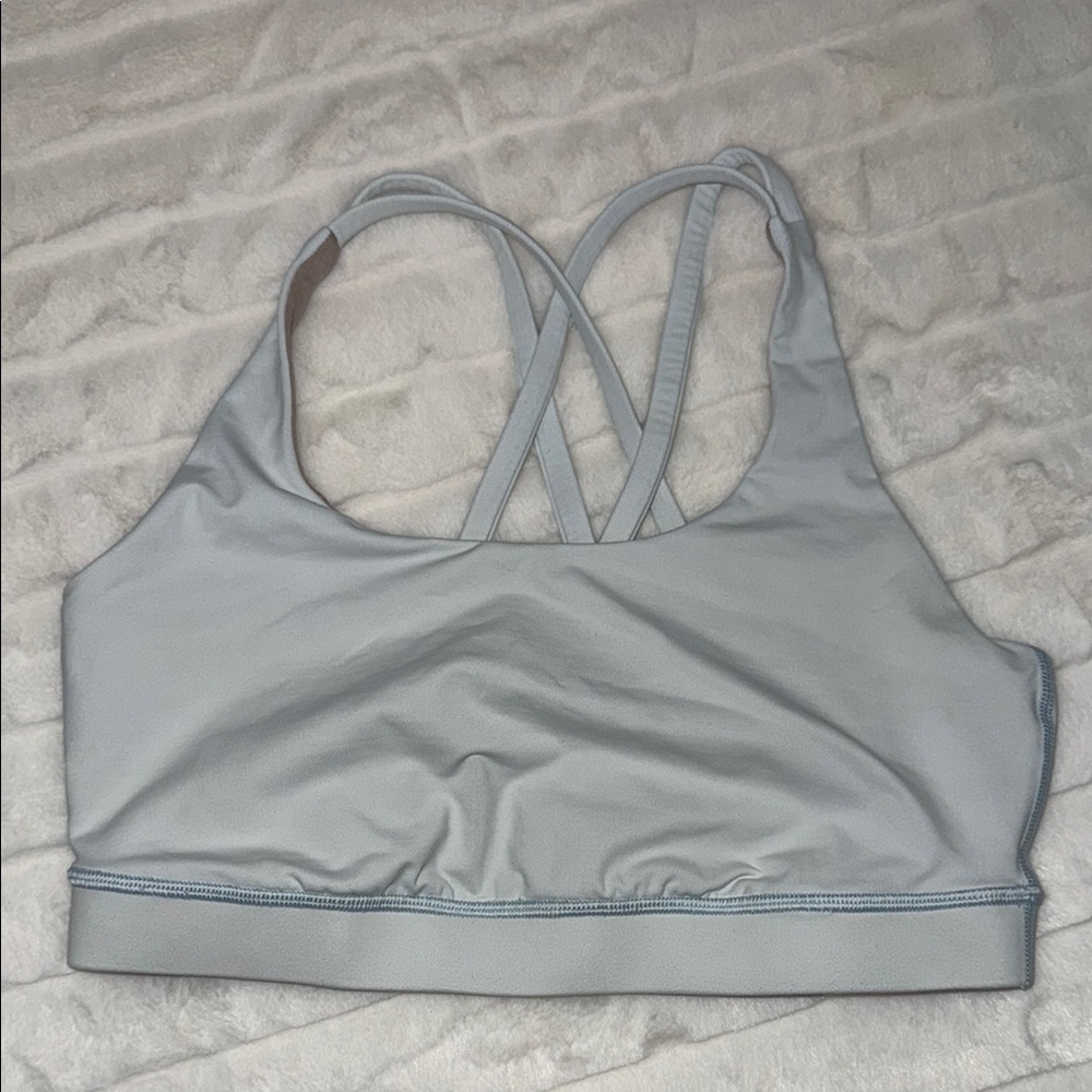 Lululemon White Sports Bra with Strappy Back Design size 8